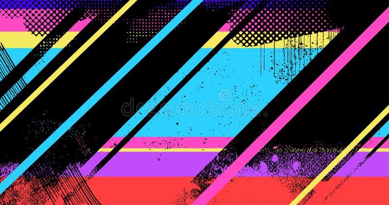 Abstrakter 80er-Stil bunt lebendiger optimistischer Hintergrund lizenzfreie abbildung