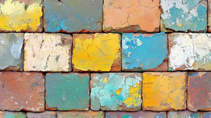 Abstrakter farbiger Backstein Hintergrund stock abbildung