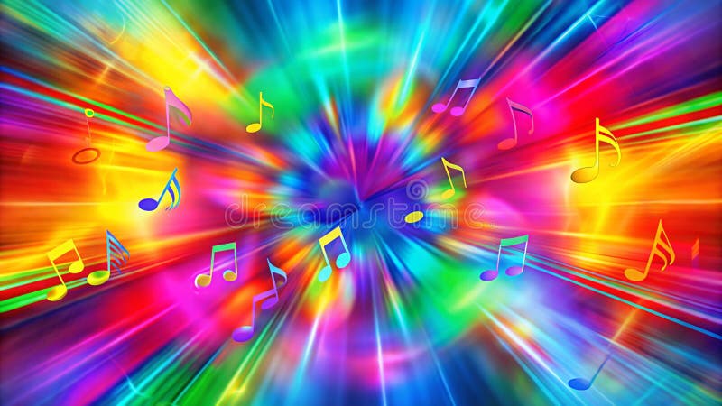 Abstrakter farbiger Hintergrund mit musikalischen Noten lizenzfreies stockbild