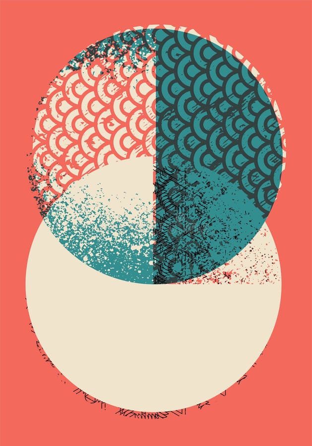 Abstrakter geometrischer Musterschmutzhintergrund Retro- vektorabbildung lizenzfreie abbildung