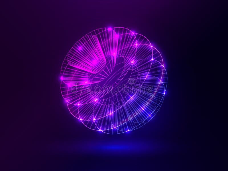 Abstrakter glühender Bereich Helle rosa und blaue Linien Kreatives Steigungsbereichkonzept Futuristischer Technologiehintergrund stock abbildung