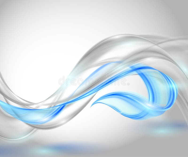 Abstrakter grauer wellenartig bewegender Hintergrund mit blauem Element
