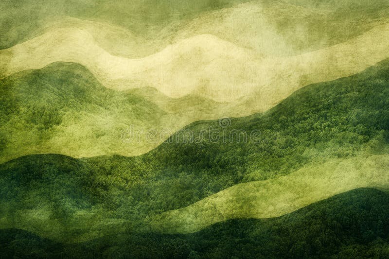 Abstrakter Hintergrund bewaldeter Landschaften mit weichen mistigen Grünpflanzen, die sich in natürliche Umgebung mischen lizenzfreie stockfotografie