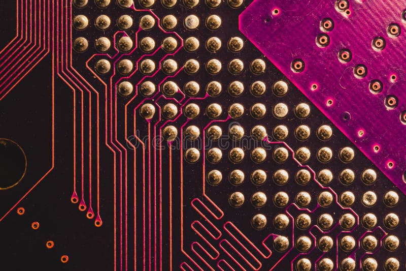Abstrakter Hintergrund der elektronischen Leiterkarte Computerhardware Hauptplatine schließen Mikroelemente von Computern Intelli stockfotografie