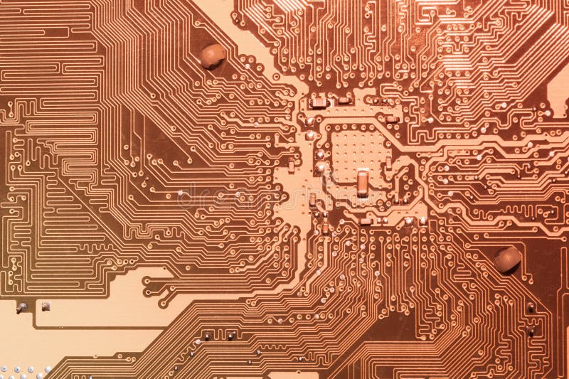 Abstrakter Hintergrund der elektronischen Leiterkarte PC-Mainboard dicht Mikroelemente von Computern Intelligente Technologie lizenzfreie stockfotografie