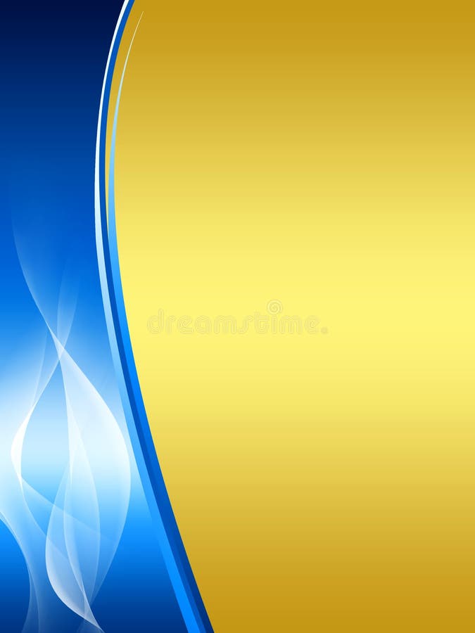 Abstrakter Hintergrund des Blaus und des Goldes vektor abbildung