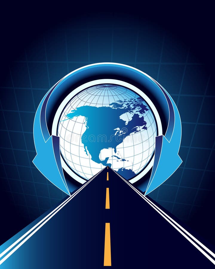 Abstrakter Hintergrund mit Straßen- und Weltkarte stock abbildung Abstrakter Hintergrund mit Straßen- und Weltkarte stock abbildung