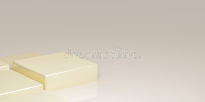 Abstrakter Hintergrund mit Würfeln oder Podien auf glänzenden Hintergrund pastellfarben 3d generierte digitale Hintergrunddarstell vektor abbildung