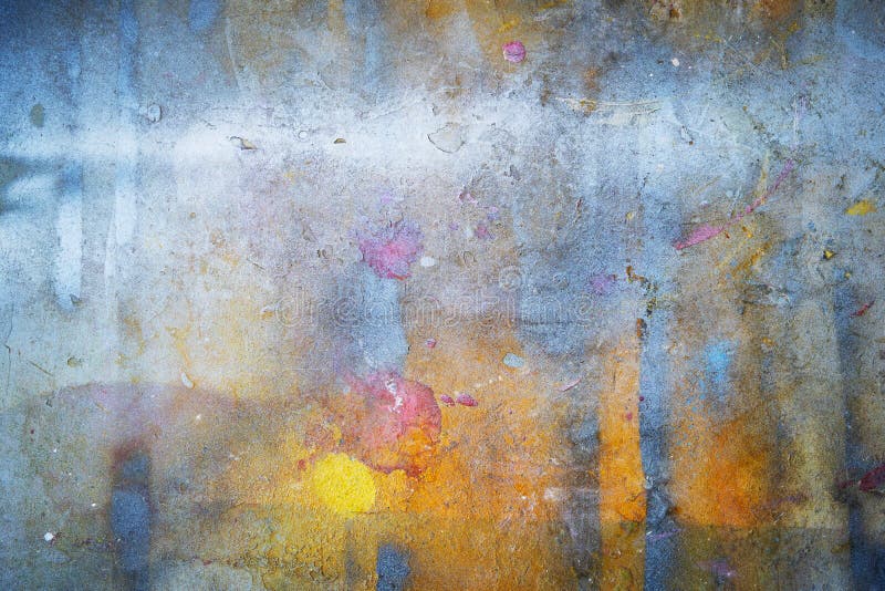 Abstrakter Hintergrund von buntem gemalt auf Wand mit Schmutz und verkratzt Kunst Retro- und Weinlesehintergrund lizenzfreies stockbild