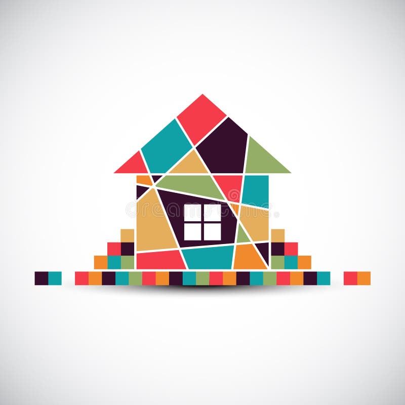 Abstrakter Immobilien-Vektorhintergrund des Hauses vektor abbildung Abstrakter Immobilien-Vektorhintergrund des Hauses vektor abbildung