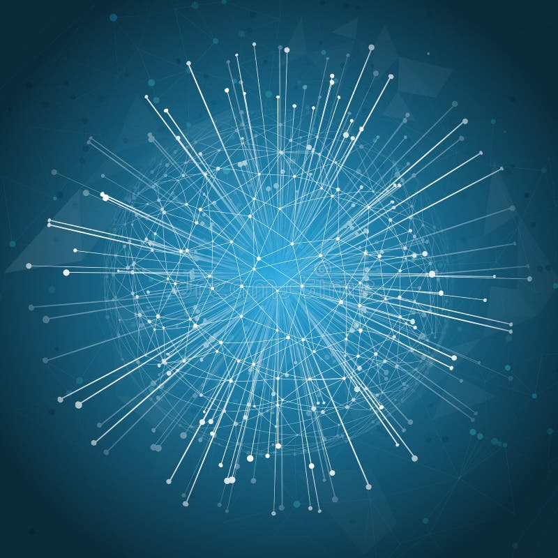 Abstrakter Kugelnetzhintergrund mit Verbindungslinien und Punkten lizenzfreie abbildung Abstrakter Kugelnetzhintergrund mit Verbindungslinien und Punkten lizenzfreie abbildung