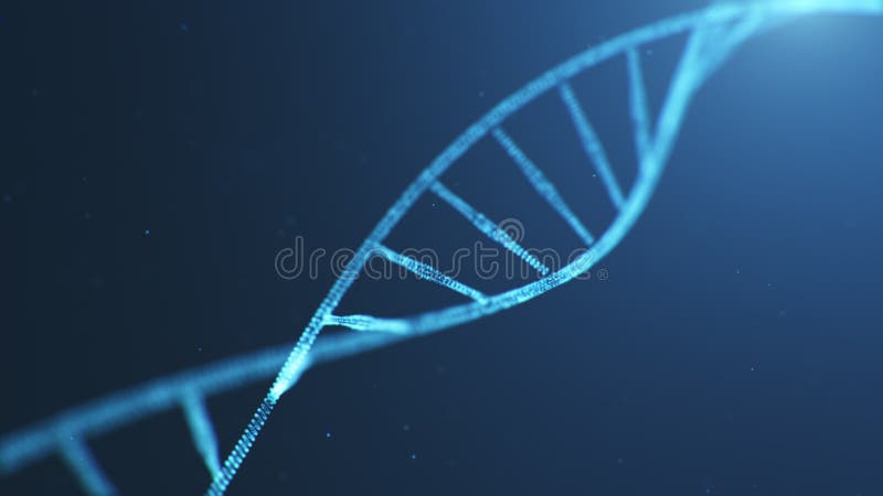 Abstrakter lebendiger Bau eines DNA-Moleküls von Partikeln Konzeptanimation Digital DNA, menschliches Genom Medizinisch lizenzfreie abbildung