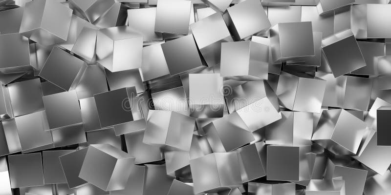 Abstrakter moderner Hintergrund von genialen Silver Würfeln stapeln flache Laien Draufsicht von oben lizenzfreie abbildung