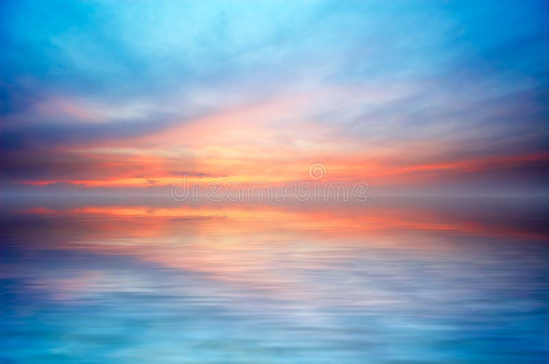 Abstrakter Ozean und Sonnenuntergang lizenzfreies stockbild Abstrakter Ozean und Sonnenuntergang lizenzfreies stockbild