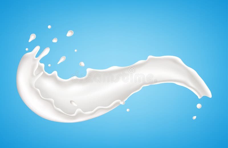 Abstrakter realistischer Milchtropfen mit Spritzen stock abbildung