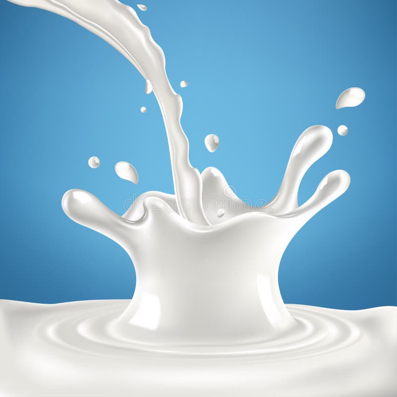 Abstrakter realistischer Milchtropfen mit spritzt stock abbildung