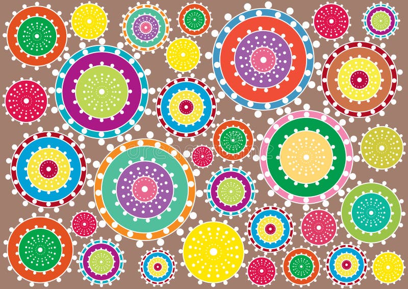 Color abstract retro background with circles flowers. Color abstract retro background with circles flowers