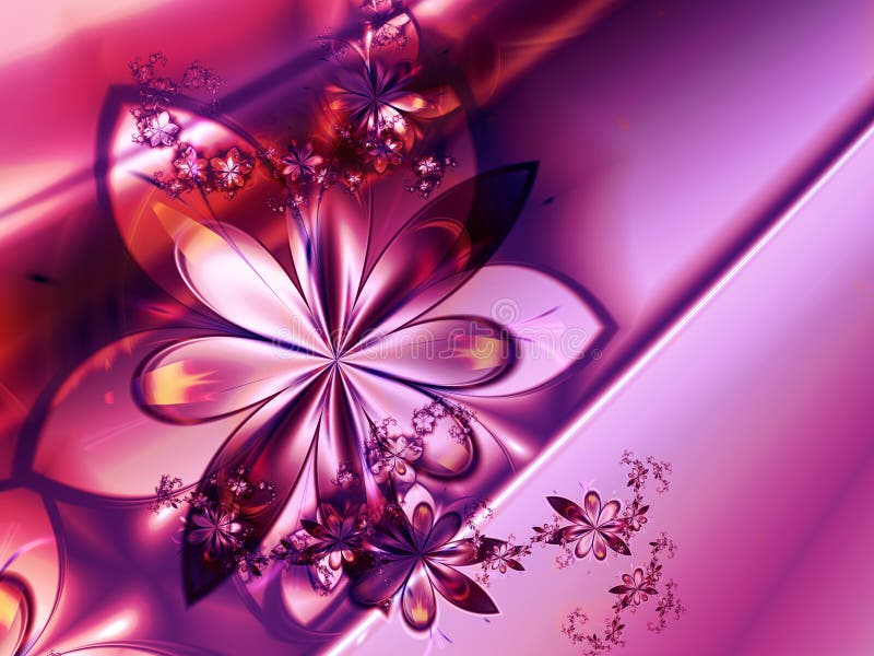 Abstrakter rosafarbener Fractal-Blumen-Hintergrund