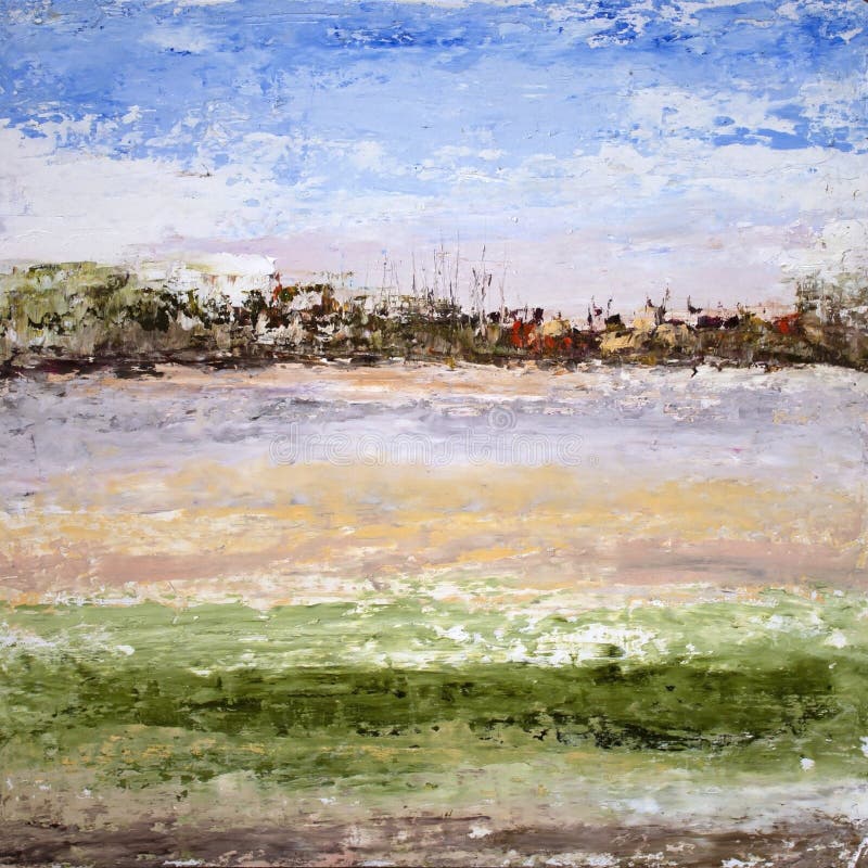 Abstract sammer landscape oil painting. Abstract sammer landscape oil painting