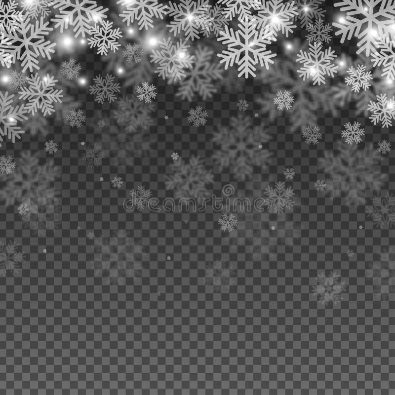 Abstract Snowflakes Overlay Effect on Transparent Background for Christmas and New Year Design. Vector Illustration. Abstract Snowflakes Overlay Effect on Transparent Background for Christmas and New Year Design. Vector Illustration.