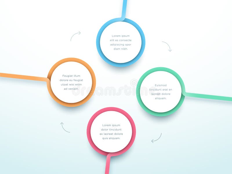 Abstrakter Schritt Infographic 3d des Kreis-4 bunter Vektor vektor abbildung Abstrakter Schritt Infographic 3d des Kreis-4 bunter Vektor vektor abbildung