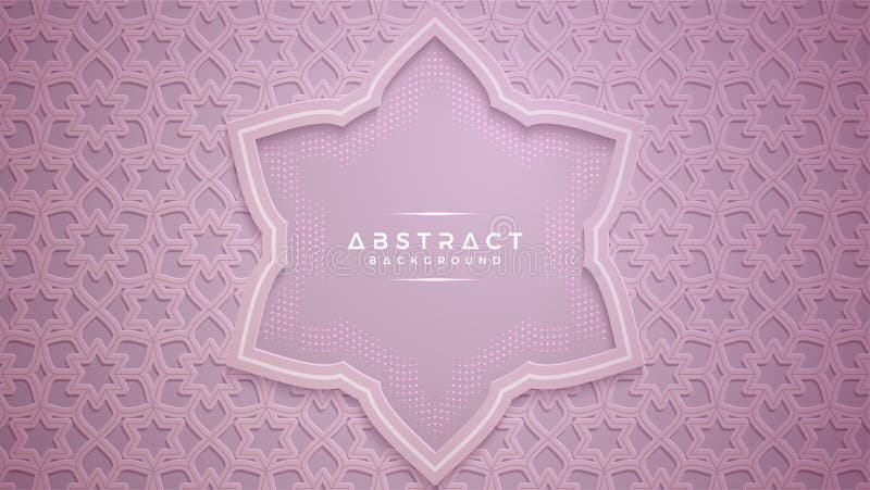 Abstrakter schwarzer Hintergrund mit glühenden goldenen Punkten einer Kombination mit Art 3D Abstraktes Rosa papercut strukturier lizenzfreie abbildung