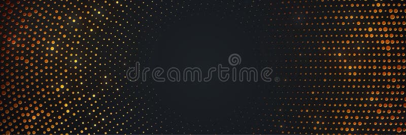 Abstrakter schwarzer Hintergrund mit glühenden goldenen Punkten einer Kombination Schwarzer strukturierter Hintergrund des Kreise vektor abbildung