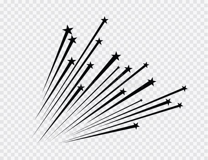 Abstrakter Sternschnuppen-Vektor - schwarze Sternschnuppe mit eleganter Stern-Spur auf weißem Hintergrund - meteorartiger Körper lizenzfreie abbildung