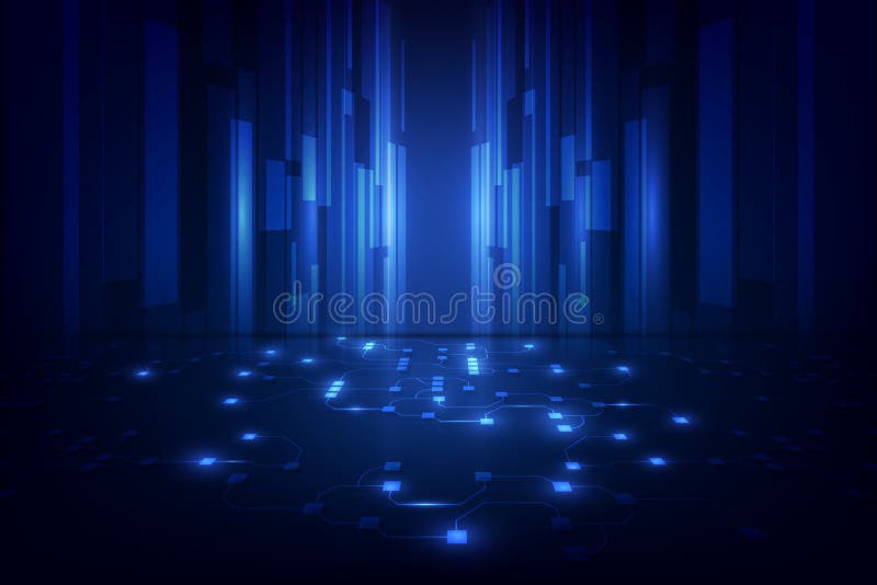 Abstrakter Stromkreisvernetzung blockchain Konzepthintergrund stock abbildung