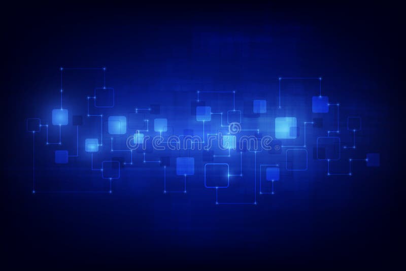 Abstrakter Stromkreisvernetzung blockchain Konzepthintergrund stock abbildung