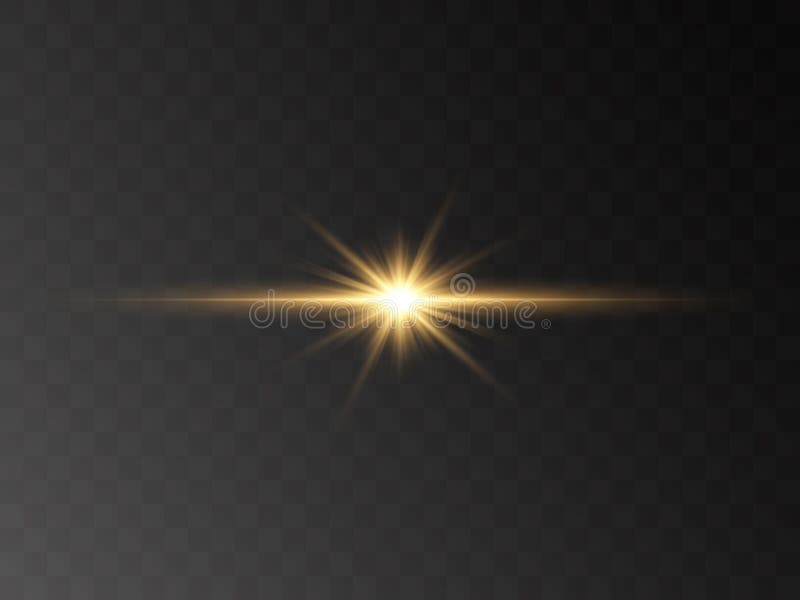 Abstrakter, stylischer Lichteffekt auf schwarzem Hintergrund Goldglühende Neonlinie Blitzlicht Lichtweg Vector-Illustration lizenzfreie abbildung
