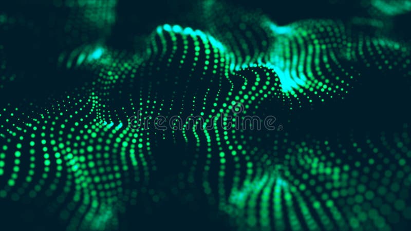 Abstrakter Technologieflusshintergrund Futuristischer Punkthintergrund mit einer dynamischen Welle Wiedergabe 3d lizenzfreie abbildung Abstrakter Technologieflusshintergrund Futuristischer Punkthintergrund mit einer dynamischen Welle Wiedergabe 3d lizenzfreie abbildung