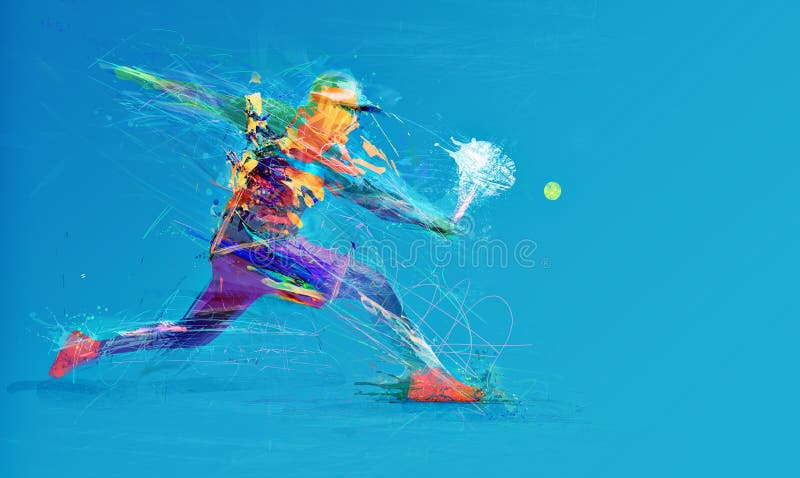 Abstrakter Tennisspieler
