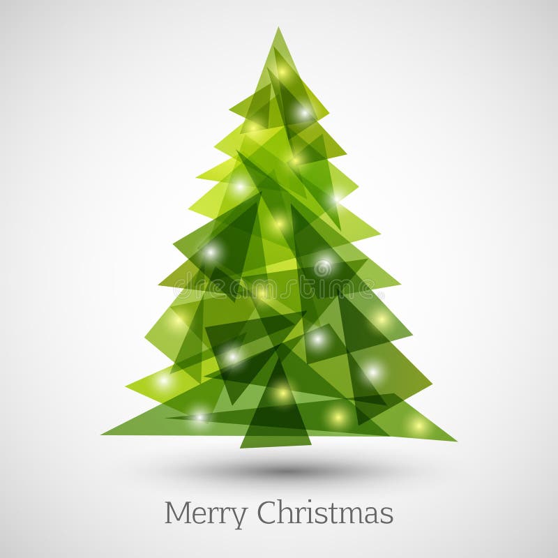 Abstrakter Weihnachtsbaum gemacht von den grünen Dreiecken vektor abbildung Abstrakter Weihnachtsbaum gemacht von den grünen Dreiecken vektor abbildung