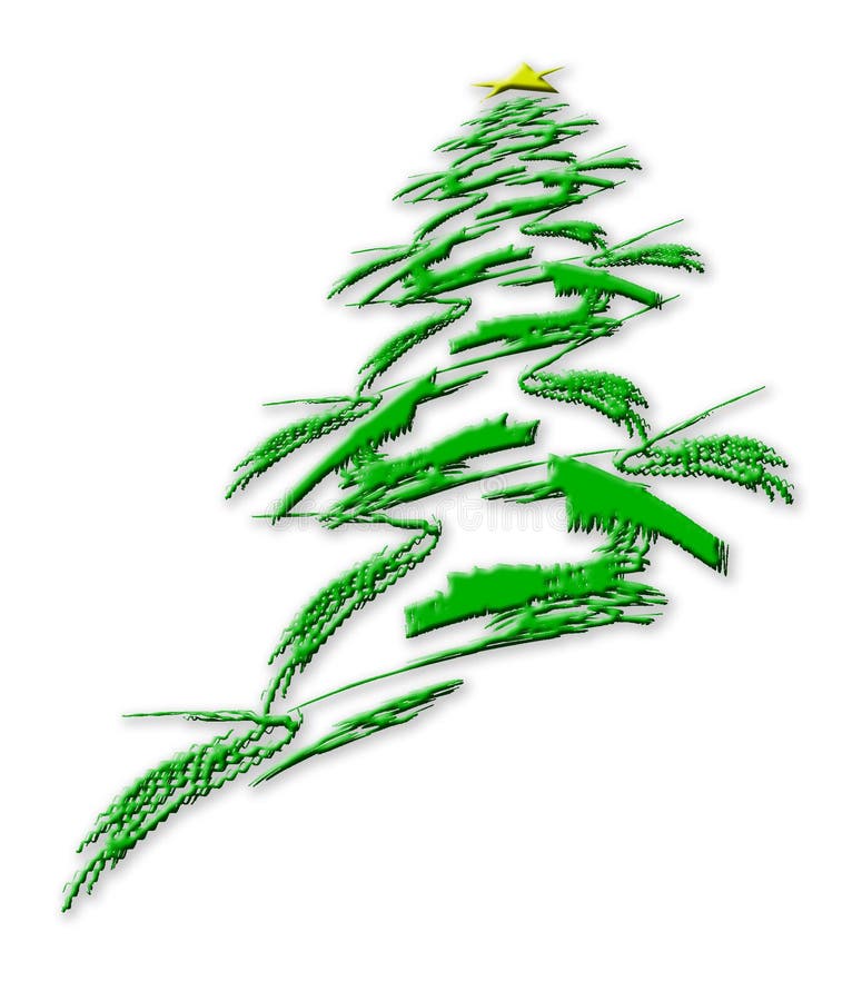 Abstrakter Weihnachtsbaum und Stern auf Weiß lizenzfreie abbildung Abstrakter Weihnachtsbaum und Stern auf Weiß lizenzfreie abbildung