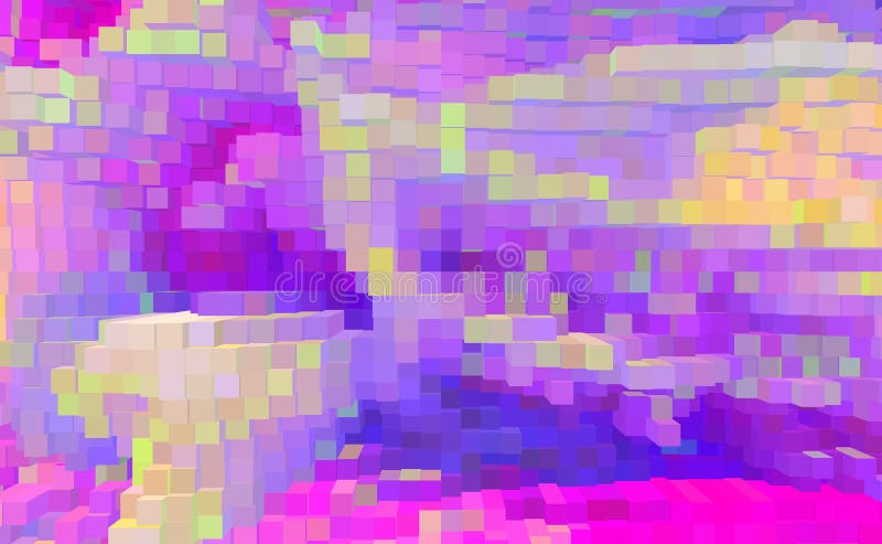 Abstrakter Würfel, 3d extrudierter Hintergrund, farbenfrohe Darstellung vektor abbildung