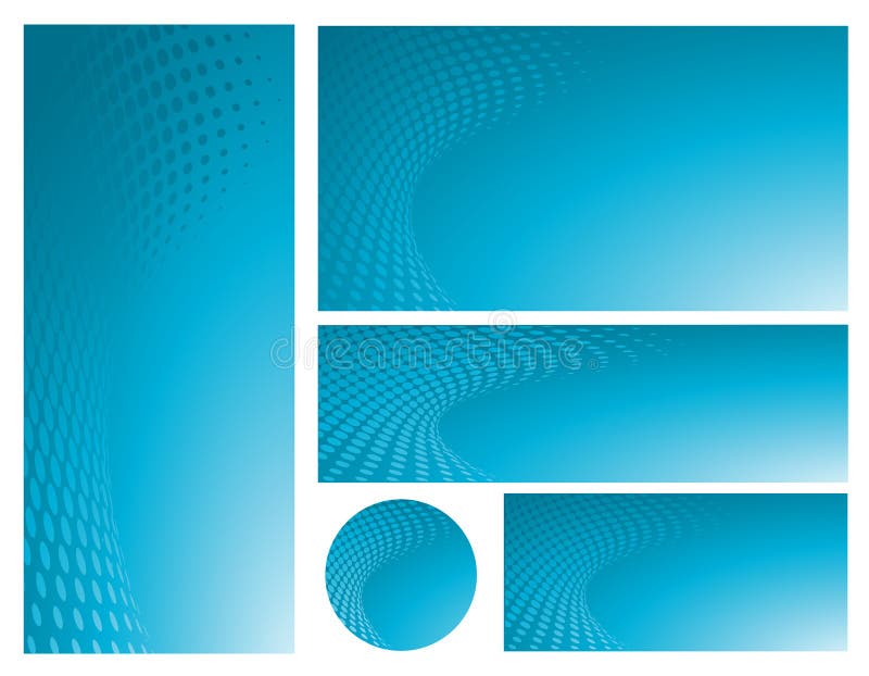 Abstraktes blaues Hintergrund-Schablonen-Set vektor abbildung