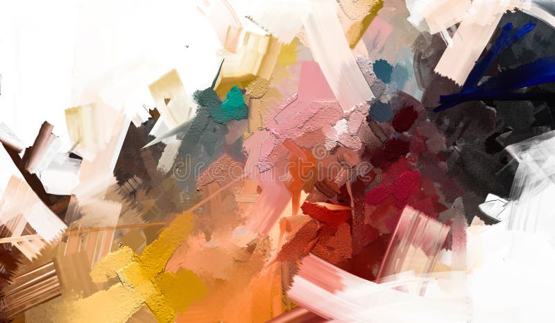 Abstraktes buntes? lgem? lde auf Segeltuchbeschaffenheit Abstrakte zeitgen? ssische Kunst f? r Hintergrund stock abbildung