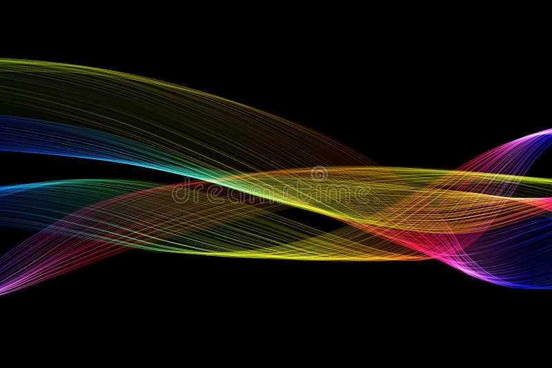 Abstraktes buntes raibow gewellte Rauchflamme über schwarzem Hintergrund stockfotos Abstraktes buntes raibow gewellte Rauchflamme über schwarzem Hintergrund stockfotos