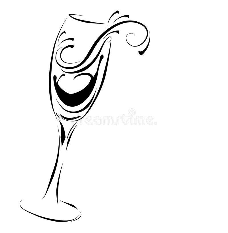 Abstraktes Champagnerglas stock abbildung