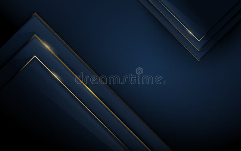 Abstraktes 3D-Polygonal-Muster Luxus dunkelblau mit goldenem Hintergrund Vector-Illustration vektor abbildung