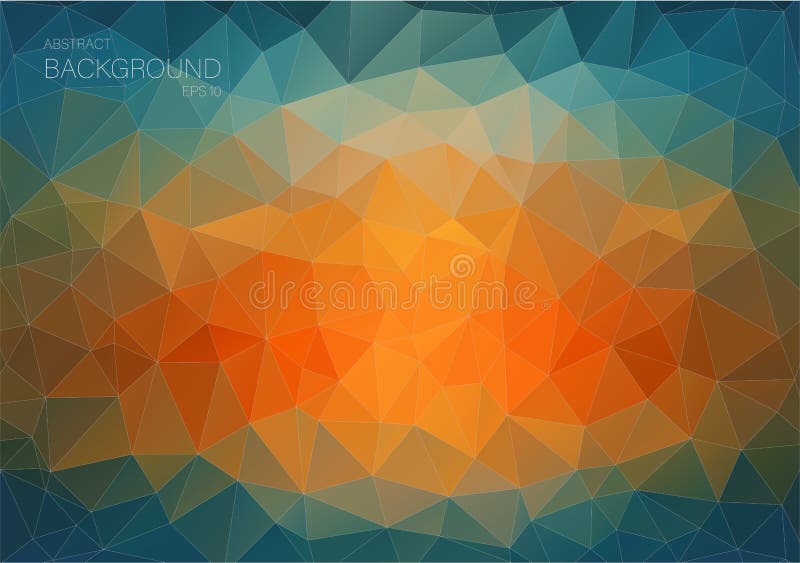 Abstraktes Dreieck backgound für Netz Blaues und orange Kunst backgound mit Dreieck formt vektor abbildung