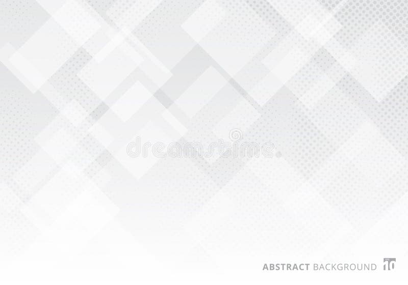 Abstraktes elegantes Quadratformmuster überlagerte weißen der Schicht geometrischen und grauen Steigungsfarbhintergrund mit Halbt
