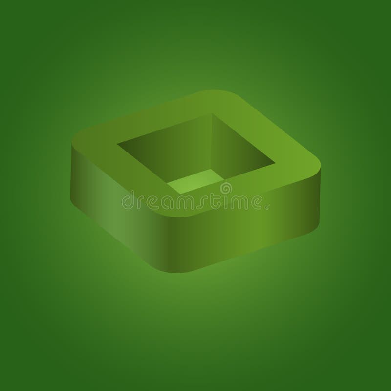 Abstraktes geometrisches Logo des Quadrats 3d vektor abbildung Abstraktes geometrisches Logo des Quadrats 3d vektor abbildung