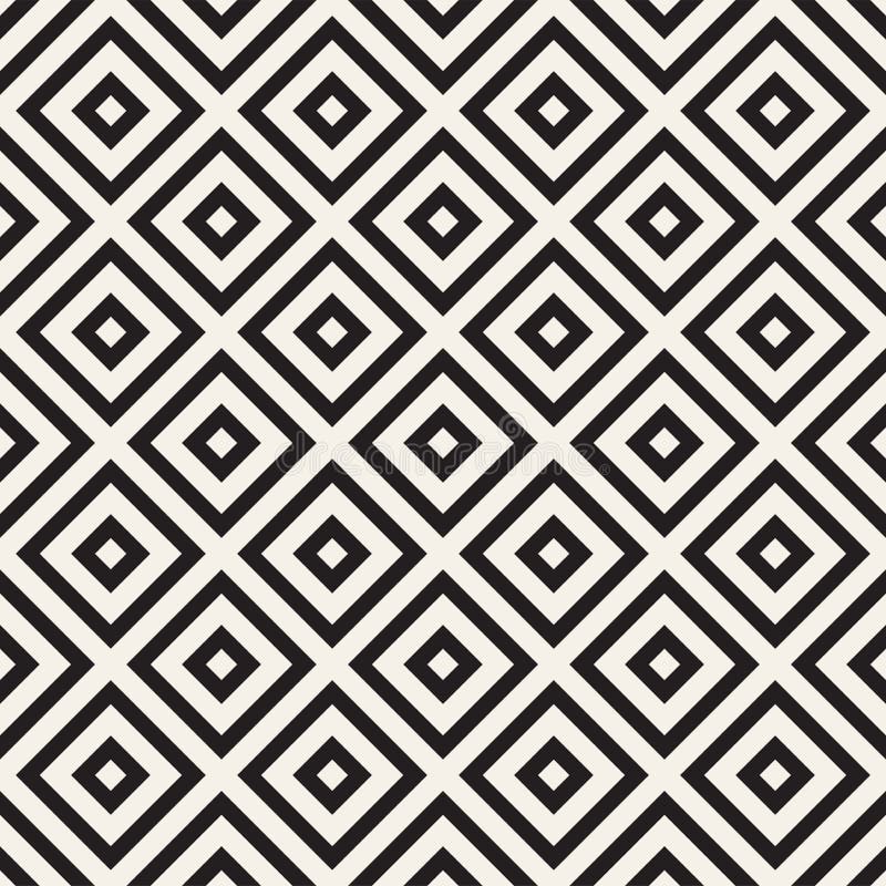 Abstraktes geometrisches Muster mit Streifen, Linien Nahtloses Vektor ackground Schwarzweiss-Gitterbeschaffenheit