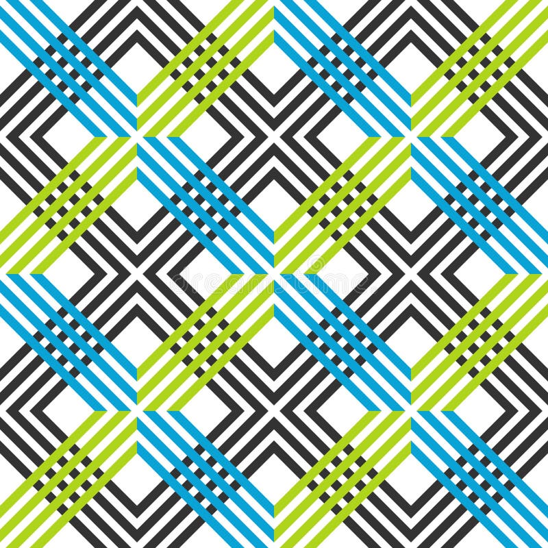 Abstraktes gestreiftes geometrisches Muster mit Linien und Gitter Nahtloser vibrierender farbiger Hintergrund in den dunkelgrauen stock abbildung Abstraktes gestreiftes geometrisches Muster mit Linien und Gitter Nahtloser vibrierender farbiger Hintergrund in den dunkelgrauen stock abbildung