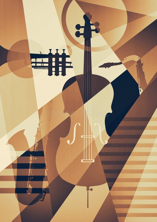 Abstraktes Jazzplakat, Musikhintergrund stock abbildung Abstraktes Jazzplakat, Musikhintergrund stock abbildung