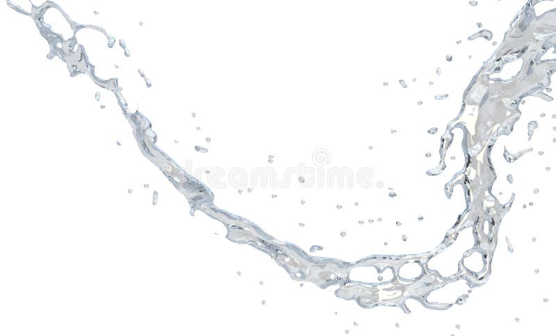Abstraktes klares Wasser gebogener Fluss und Tröpfchen lizenzfreies stockbild