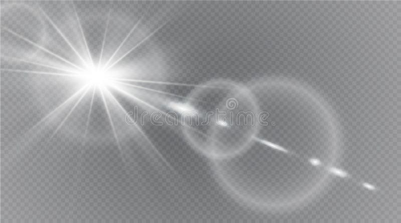 Abstraktes Lichteffektdesign der Sonneneruption der Linsengoldfront transparentes spezielles vektor abbildung Abstraktes Lichteffektdesign der Sonneneruption der Linsengoldfront transparentes spezielles vektor abbildung