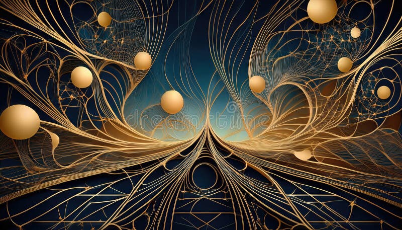 Abstraktes Meisterwerk: Verschlungene Linien und Formen bilden eine faszinierende, sich ständig verändernde visuelle Symphonie, di lizenzfreie abbildung
